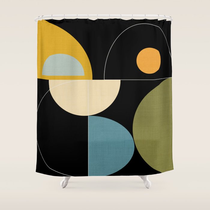 mid century geometric winter 2 Shower Curtain Gallery Image 1