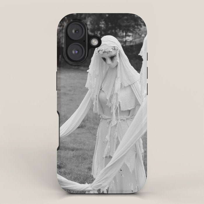 Salem witches, seance gathering of the witch black and white photograph iPhone Case Gallery Image 1