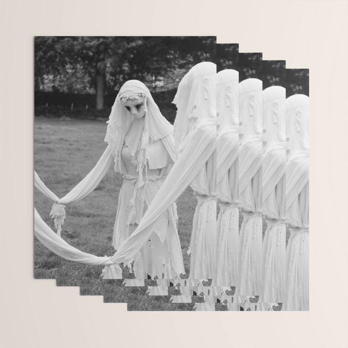 Salem witches, seance gathering of the witch black and white photograph Wrapping Paper Gallery Image 3