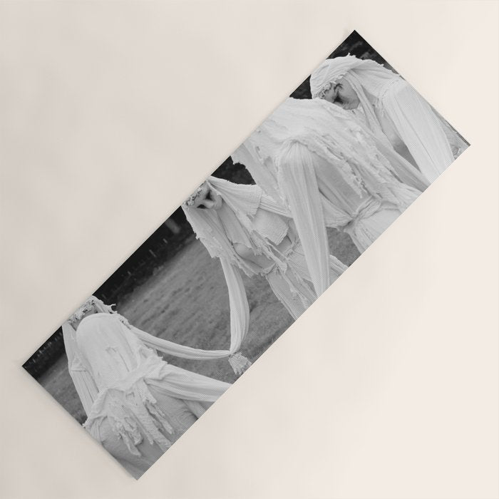 Salem witches, seance gathering of the witch black and white photograph Yoga Mat Gallery Image 1