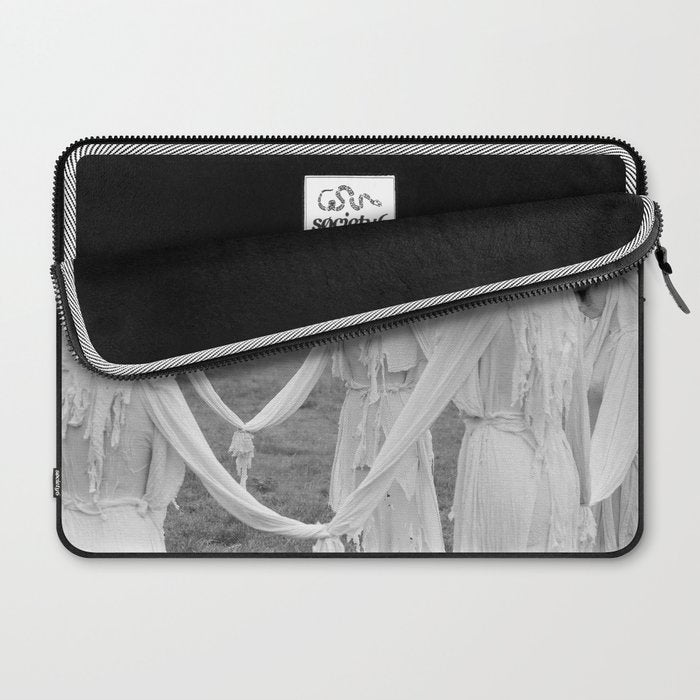Salem witches, seance gathering of the witch black and white photograph Laptop Sleeve Gallery Image 2
