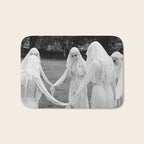 Salem witches, seance gathering of the witch black and white photograph Bath Mat Gallery Image 1