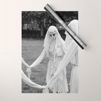 Salem witches, seance gathering of the witch black and white photograph Wrapping Paper Gallery Image 1