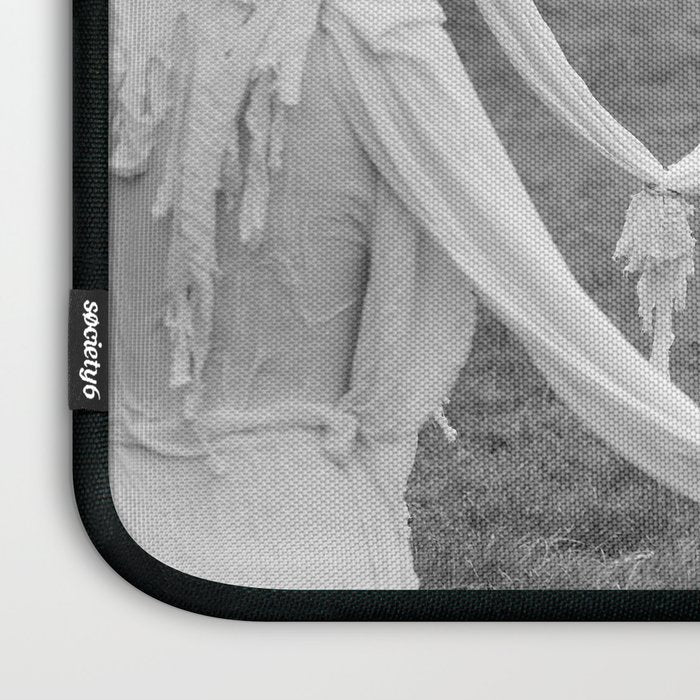 Salem witches, seance gathering of the witch black and white photograph Laptop Sleeve Gallery Image 3