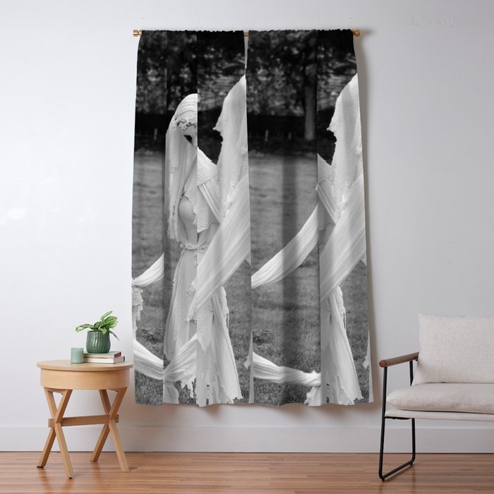 Salem witches, seance gathering of the witch black and white photograph Window Curtain Gallery Image 1