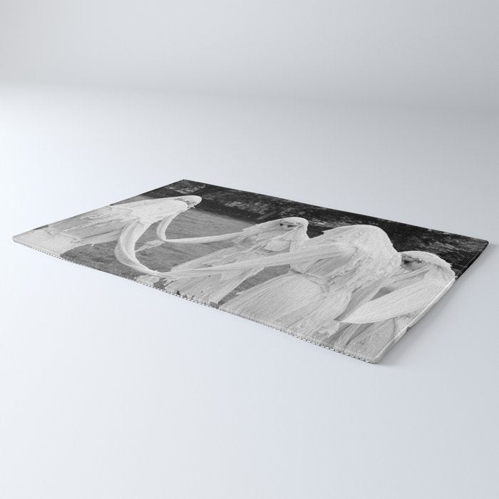Salem witches, seance gathering of the witch black and white photograph Rug Gallery Image 3