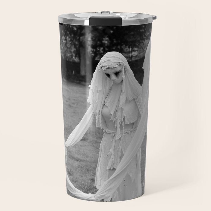 Salem witches, seance gathering of the witch black and white photograph Travel Mug Gallery Image 1