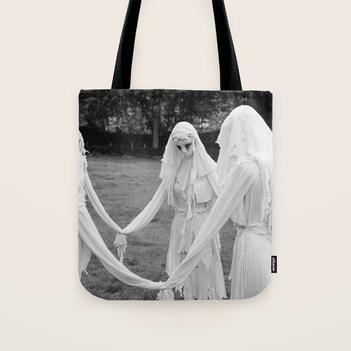 Salem witches, seance gathering of the witch black and white photograph Tote Bag Gallery Image 1