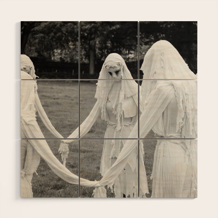 Salem witches, seance gathering of the witch black and white photograph Wood Wall Art Gallery Image 1