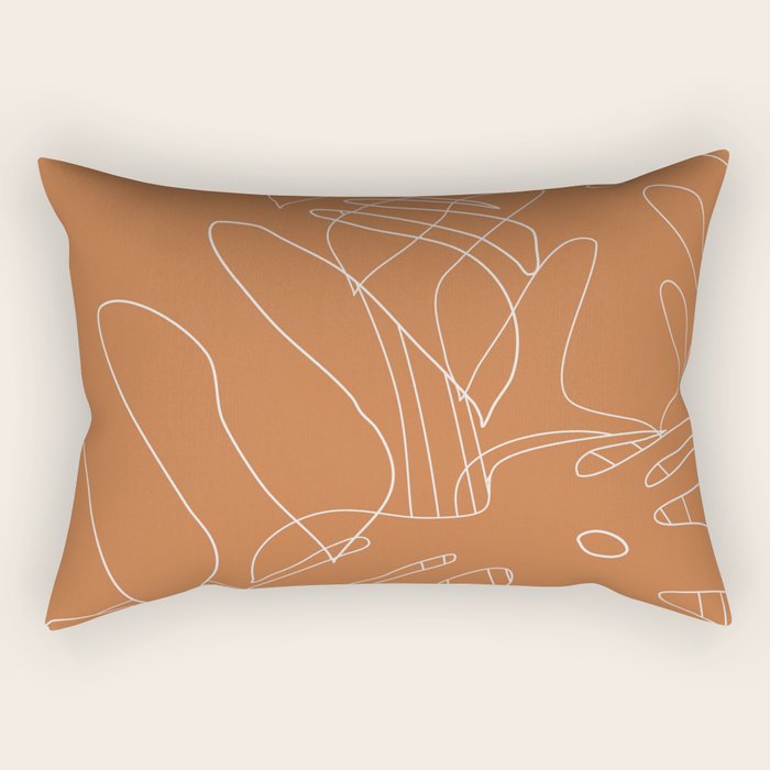Monstera No2 Burnt Orange Rectangular Pillow Gallery Image 1