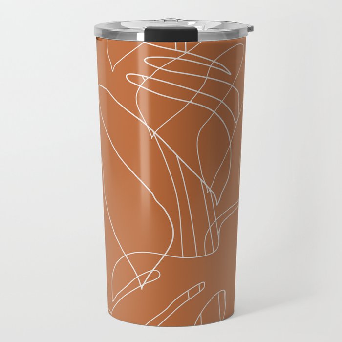 Monstera No2 Burnt Orange Travel Mug Gallery Image 1