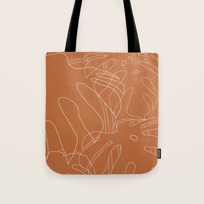 Monstera No2 Burnt Orange Tote Bag Gallery Image 1
