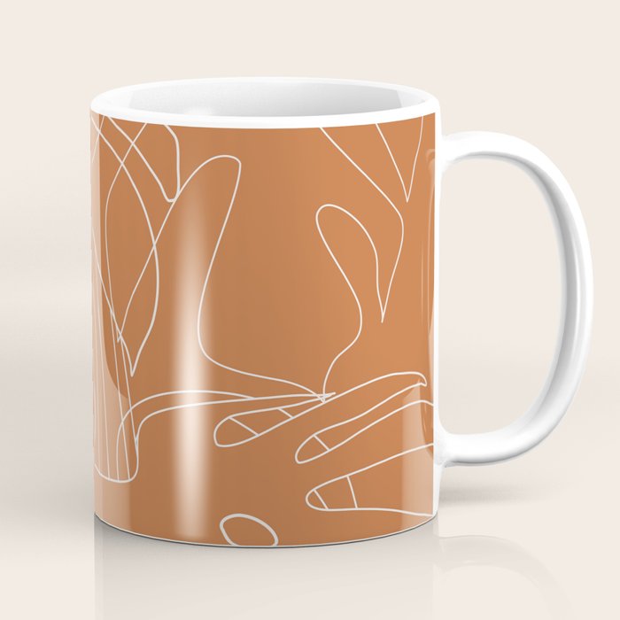 Monstera No2 Burnt Orange Coffee Mug Gallery Image 1