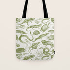 Reptiles and Amphibians Vintage Chic Monochromatic Pattern  Tote Bag Gallery Image 1