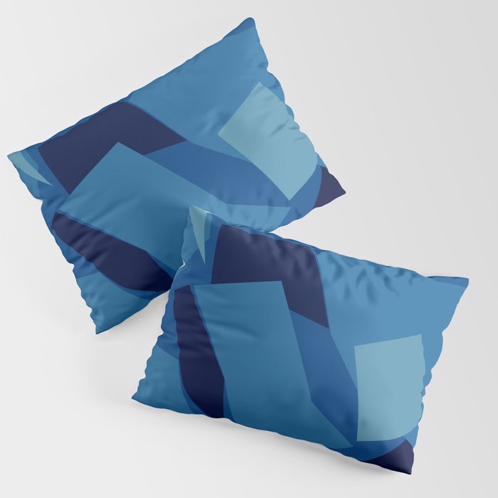 Peckham Blue Abstract Map Pillow Sham Gallery Image 3
