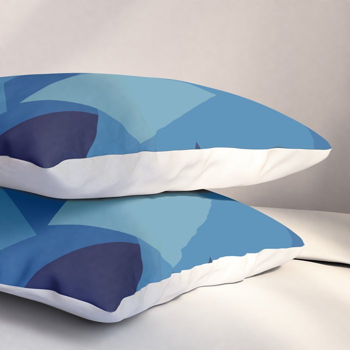 Peckham Blue Abstract Map Pillow Sham Gallery Image 3