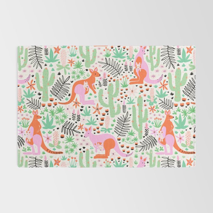 Kangaroo Cute Australian Animal Pattern Rug Gallery Image 2
