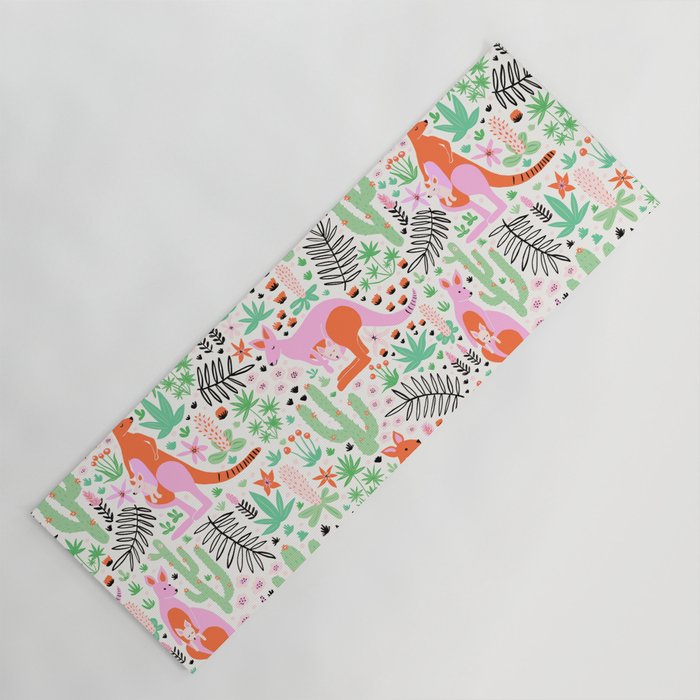 Kangaroo Cute Australian Animal Pattern Yoga Mat Gallery Image 1