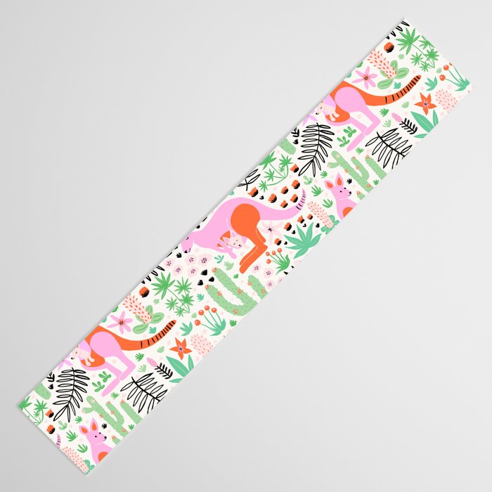 Kangaroo Cute Australian Animal Pattern Table Runner Gallery Image 3