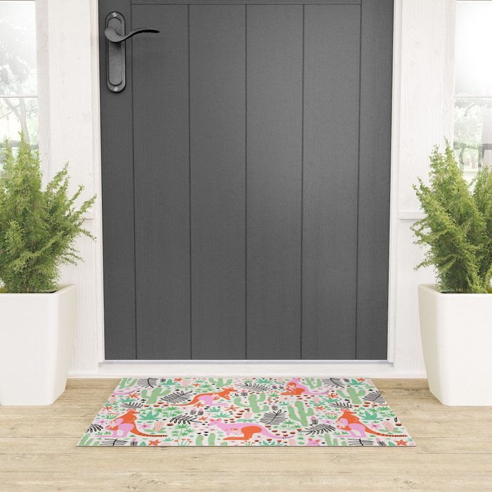 Kangaroo Cute Australian Animal Pattern Welcome Mat Gallery Image 3