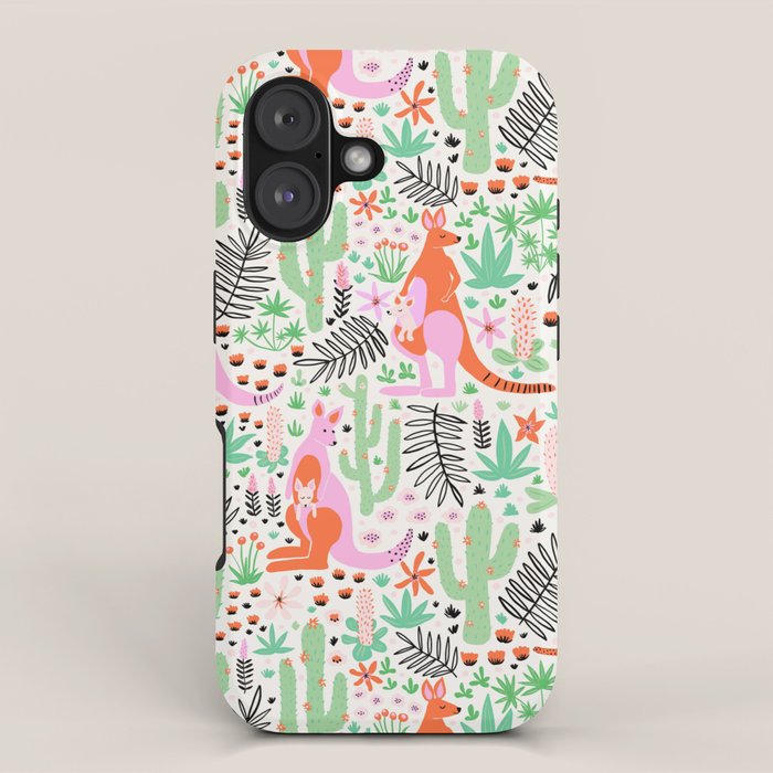 Kangaroo Cute Australian Animal Pattern iPhone Case Gallery Image 1