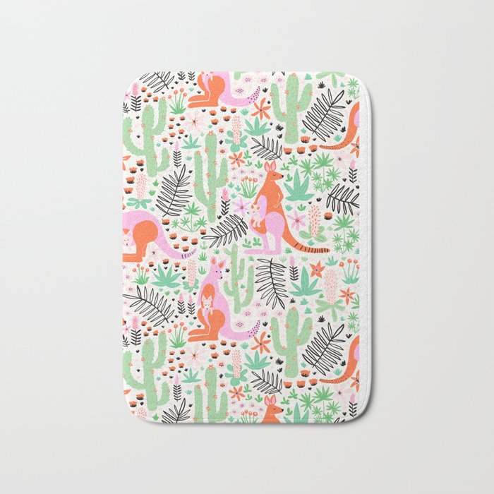 Kangaroo Cute Australian Animal Pattern Bath Mat Gallery Image 1
