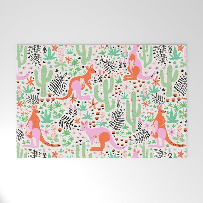 Kangaroo Cute Australian Animal Pattern Welcome Mat Gallery Image 1