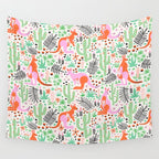 Kangaroo Cute Australian Animal Pattern Wall Tapestry Gallery Image 4