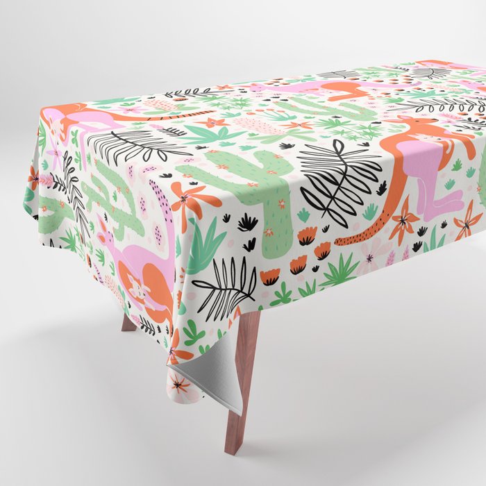 Kangaroo Cute Australian Animal Pattern Tablecloth Gallery Image 1