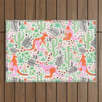 Kangaroo Cute Australian Animal Pattern Outdoor Rug Gallery Image 1