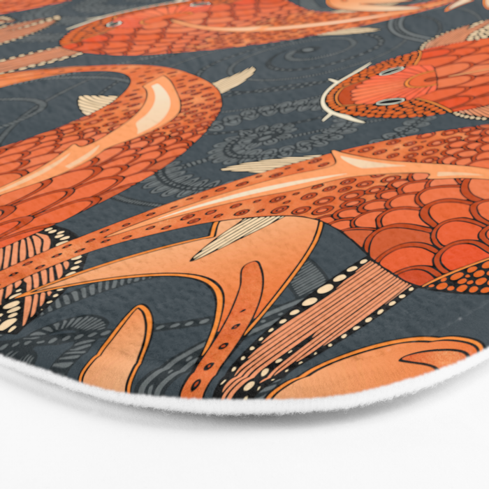 paisley fish gray Bath Mat Gallery Image 3