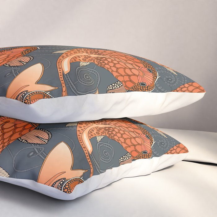 paisley fish gray Pillow Sham Gallery Image 3