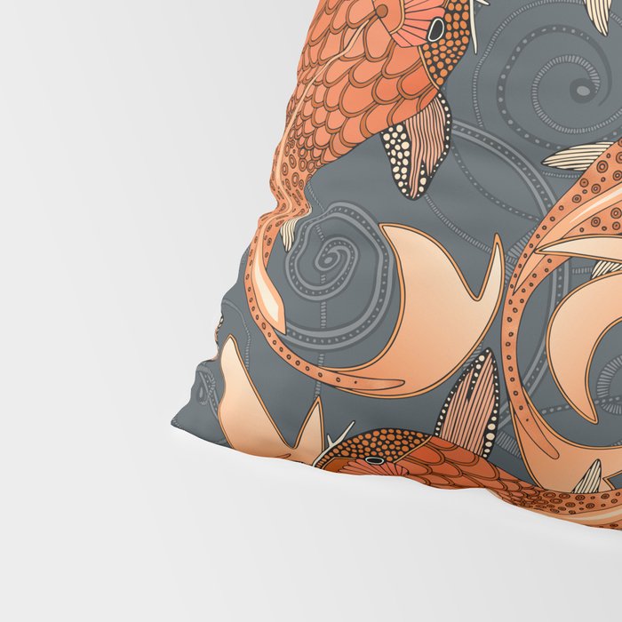 paisley fish gray Pillow Sham Gallery Image 4