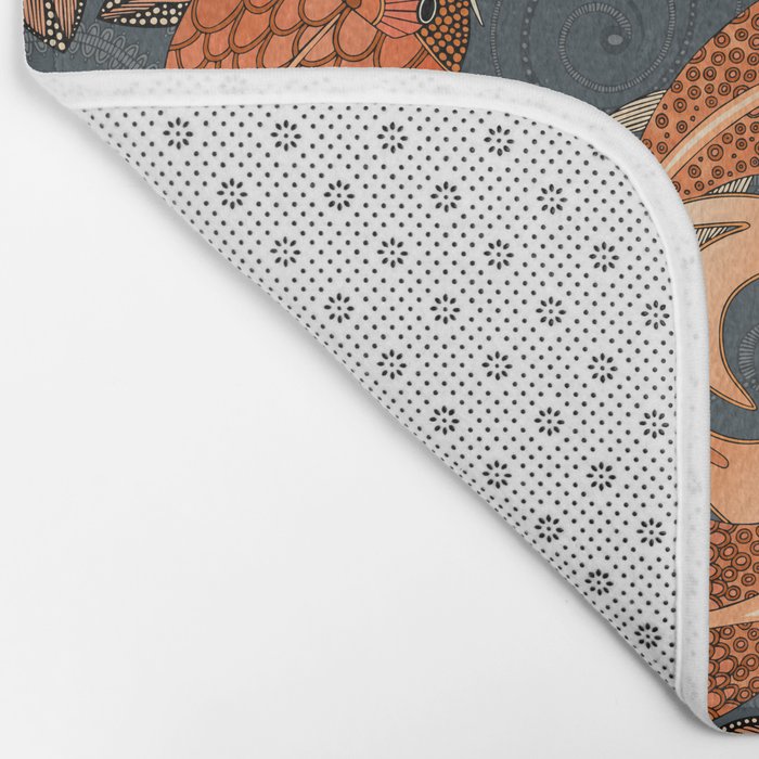 paisley fish gray Bath Mat Gallery Image 2