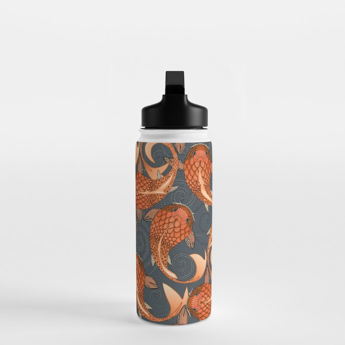paisley fish gray Water Bottle Gallery Image 3