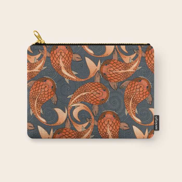 paisley fish gray Carry All Pouch Gallery Image 1