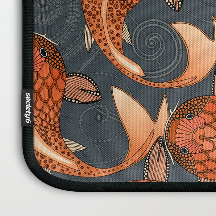 paisley fish gray Laptop Sleeve Gallery Image 3