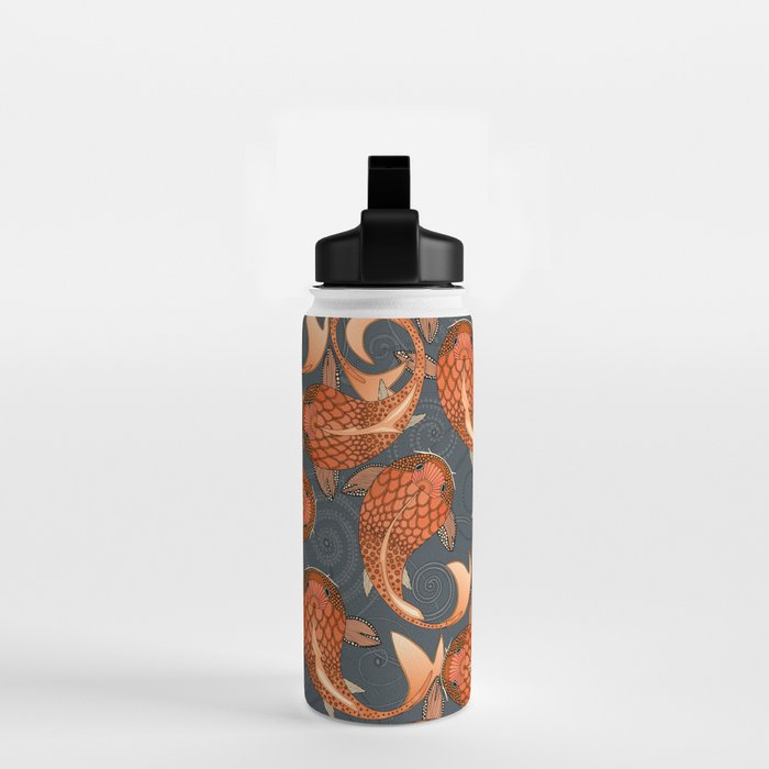 paisley fish gray Water Bottle Gallery Image 2