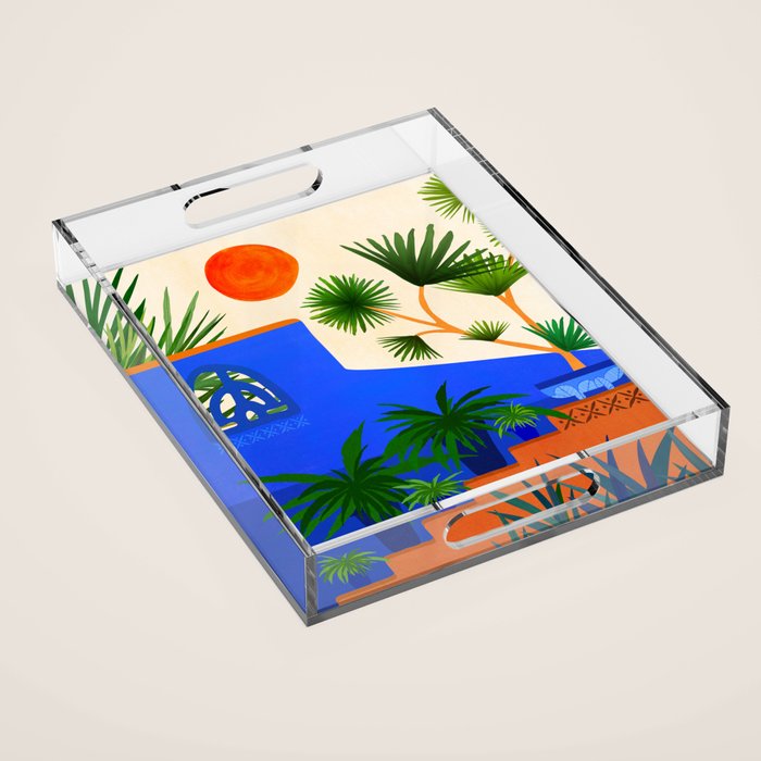 Southwest Desert Garden Landscape Acrylic Tray Gallery Image 1