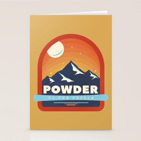 Powder To The People - Ski Badge Stationery Card Gallery Image 2