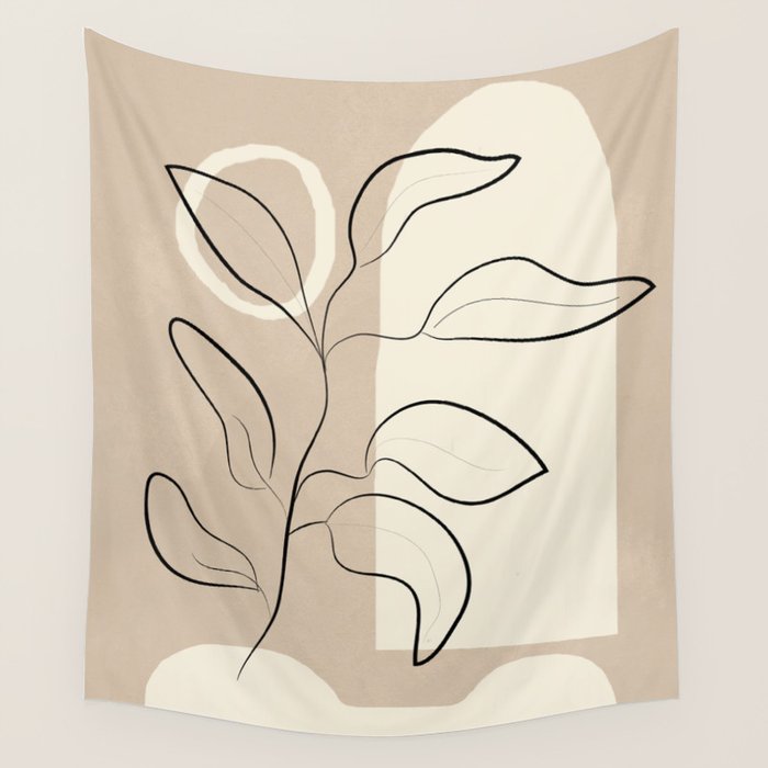 Abstract Minimal Plant 8 Wall Tapestry Gallery Image 1