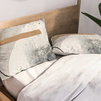 Armor [7]: a bold minimal abstract mixed media piece in gold, black and white Pillow Sham Gallery Image 2