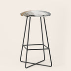 Armor [7]: a bold minimal abstract mixed media piece in gold, black and white Stool Gallery Image 1