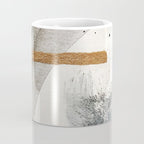 Armor [7]: a bold minimal abstract mixed media piece in gold, black and white Coffee Mug Gallery Image 4