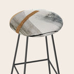 Armor [7]: a bold minimal abstract mixed media piece in gold, black and white Stool Gallery Image 2