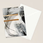Armor [7]: a bold minimal abstract mixed media piece in gold, black and white Stationery Card Gallery Image 2