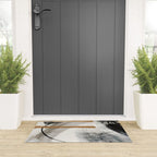 Armor [7]: a bold minimal abstract mixed media piece in gold, black and white Welcome Mat Gallery Image 3