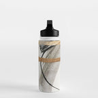 Armor [7]: a bold minimal abstract mixed media piece in gold, black and white Water Bottle Gallery Image 3