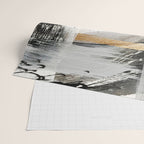 Armor [7]: a bold minimal abstract mixed media piece in gold, black and white Wrapping Paper Gallery Image 2