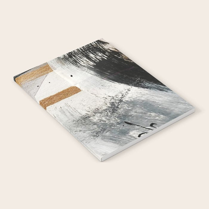 Armor [7]: a bold minimal abstract mixed media piece in gold, black and white Notebook Gallery Image 1